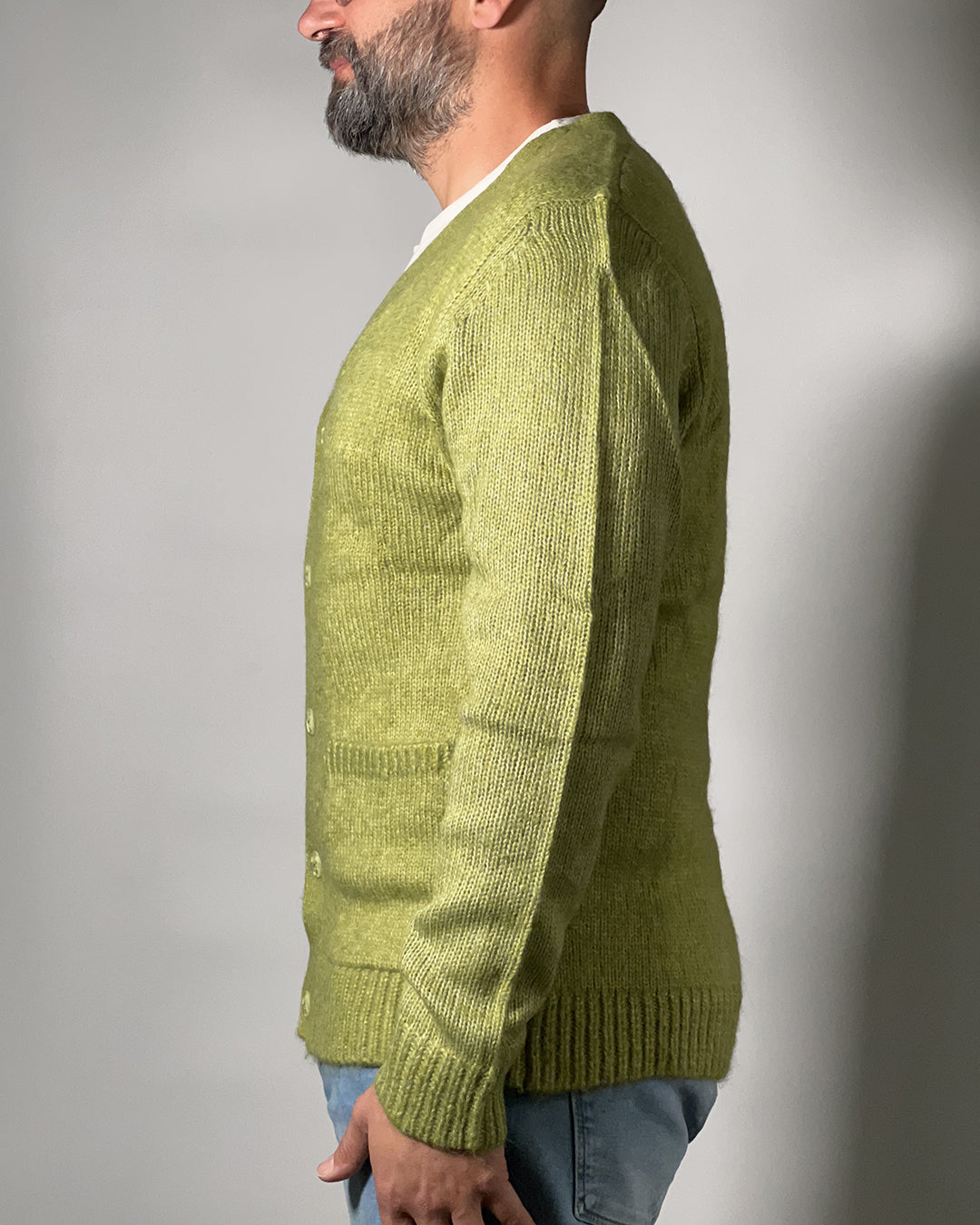 Cardigan Uomo OVER/D in Lana con Tasche a Toppa