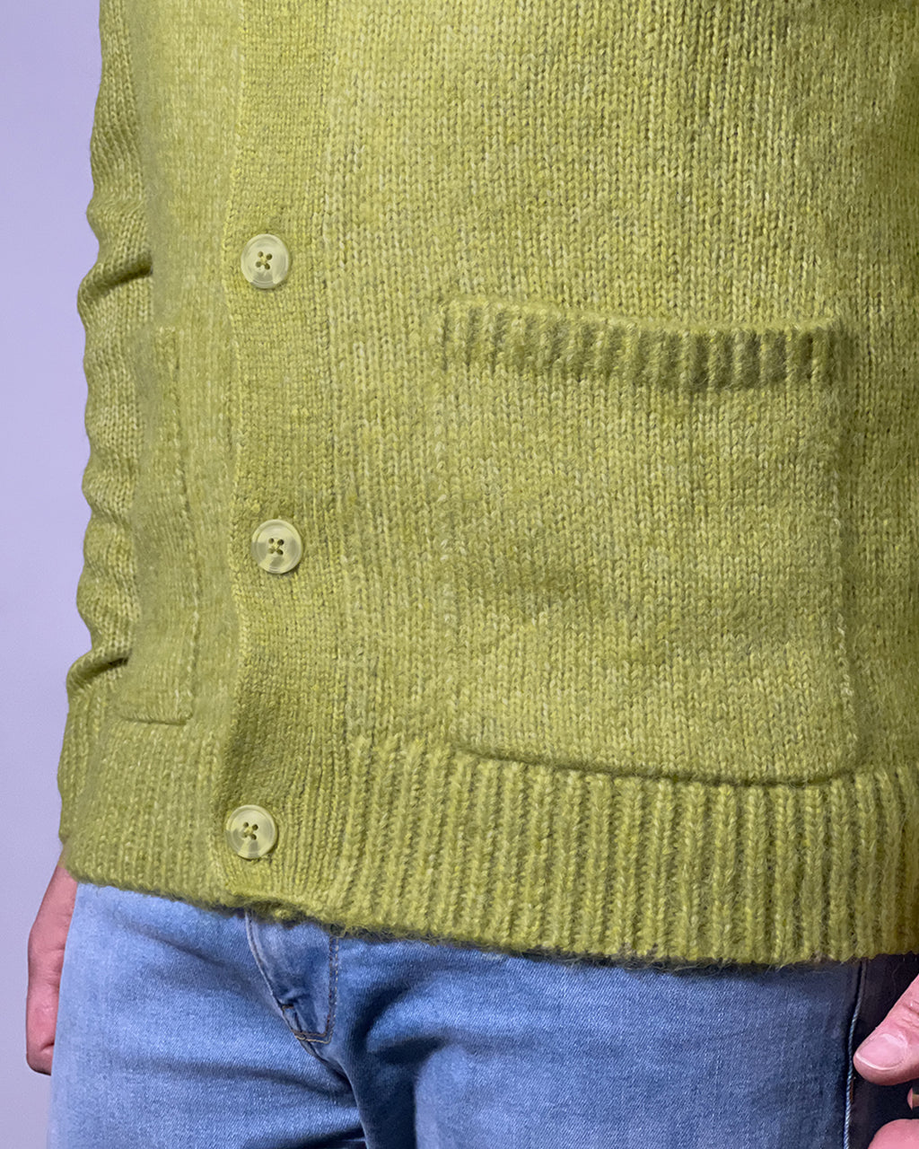 Cardigan Uomo OVER/D in Lana con Tasche a Toppa