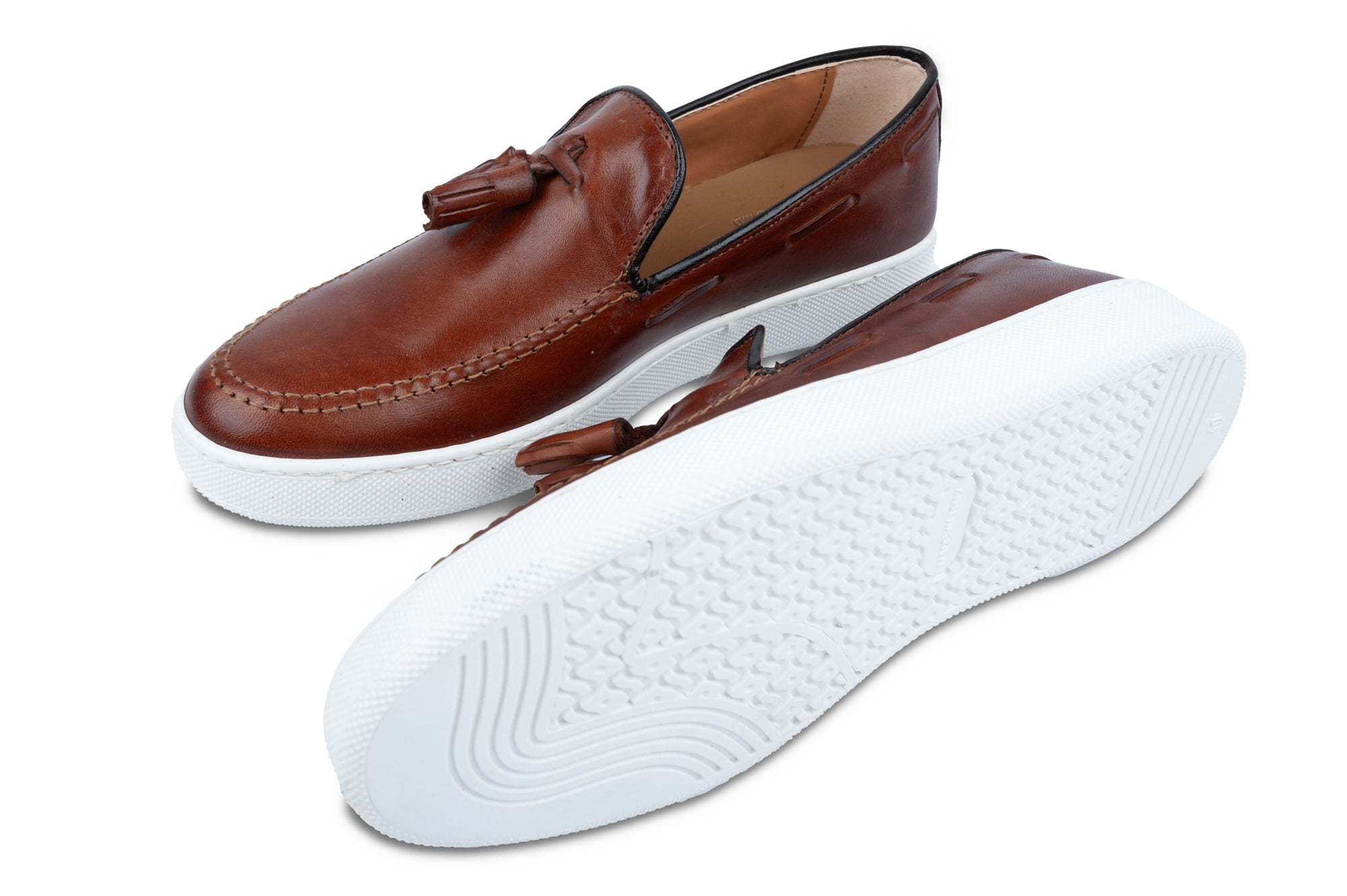 Over/D - Scarpe da uomo Slip on Cognac