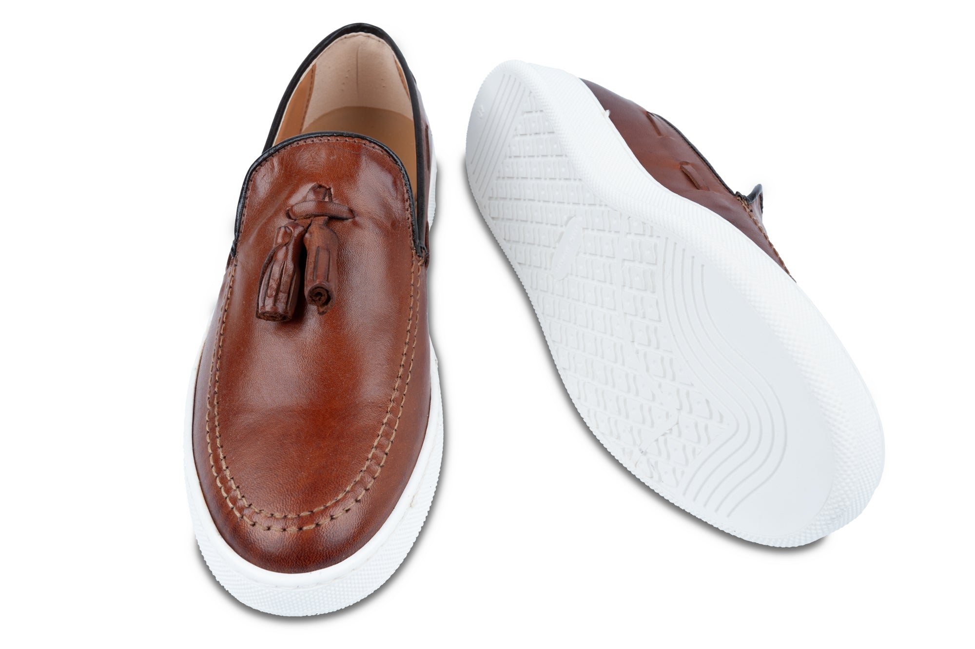 Over/D - Scarpe da uomo Slip on Cognac