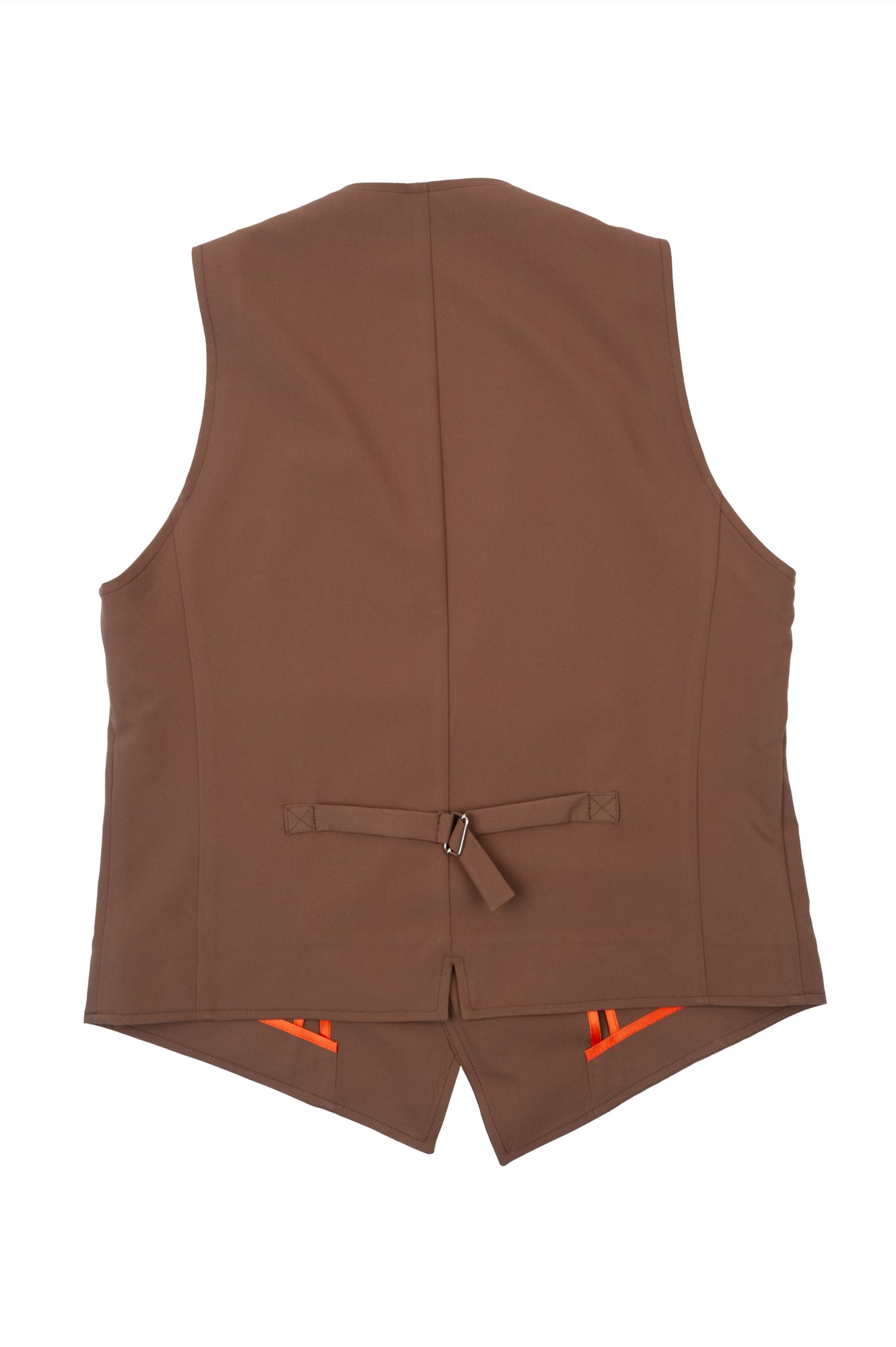 Over/D - Gilet doppiopetto tabacco da uomo con fibbia posteriore