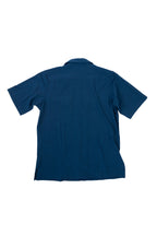 Over/D - Camicia Blu a maniche corte con tasche a toppa