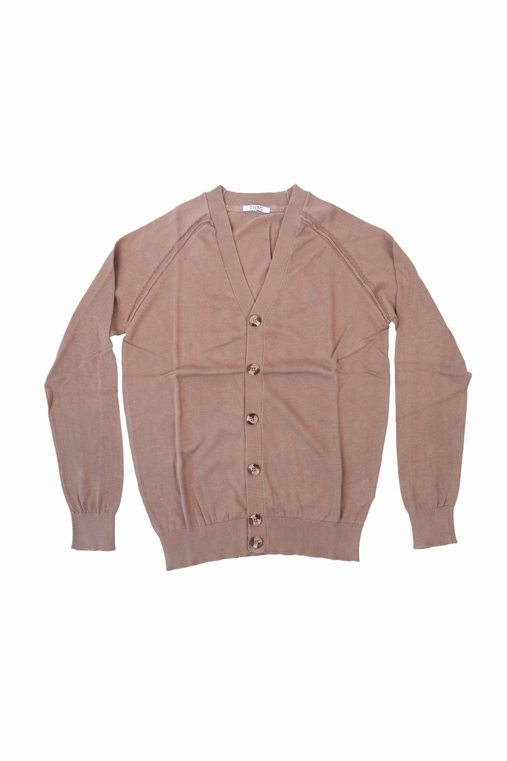 Over/D - Cardigan da uomo scollo a V Raglan Fango