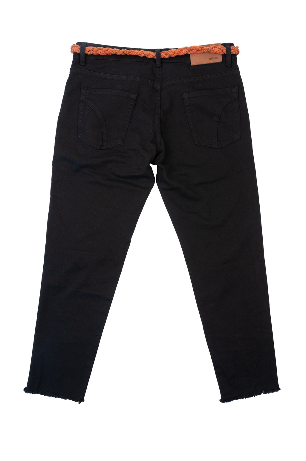 Over/D - Pantaloni da uomo Destroyed skinny Nero