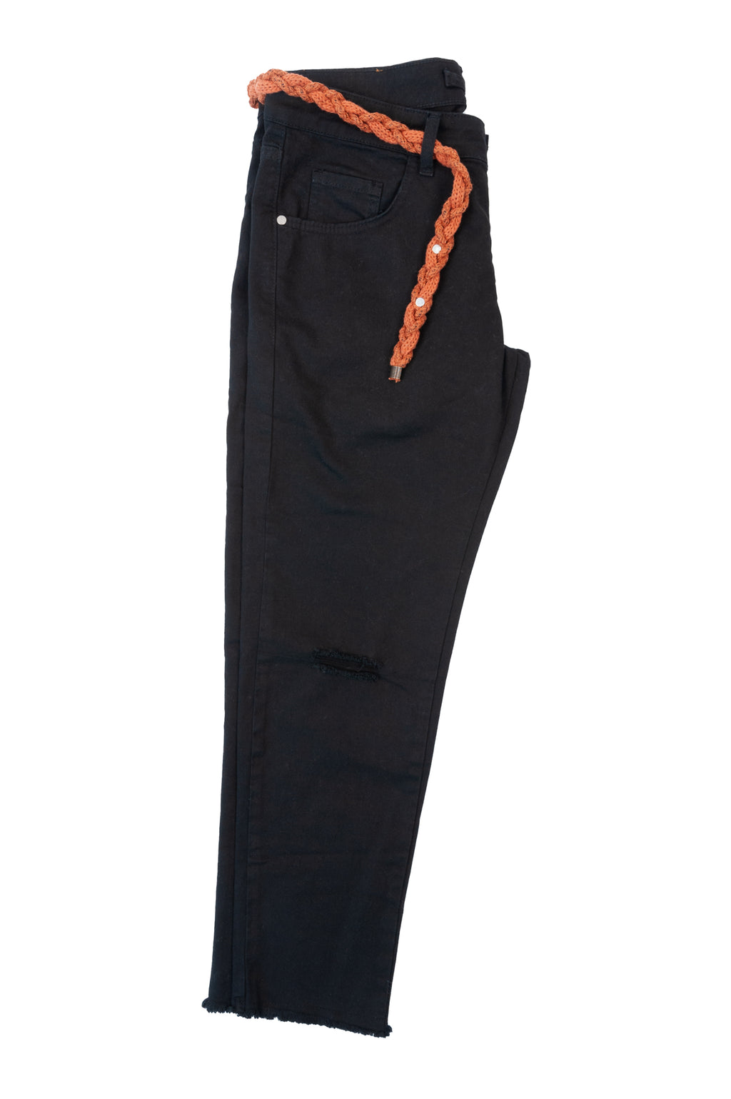 Over/D - Pantaloni da uomo Destroyed skinny Nero