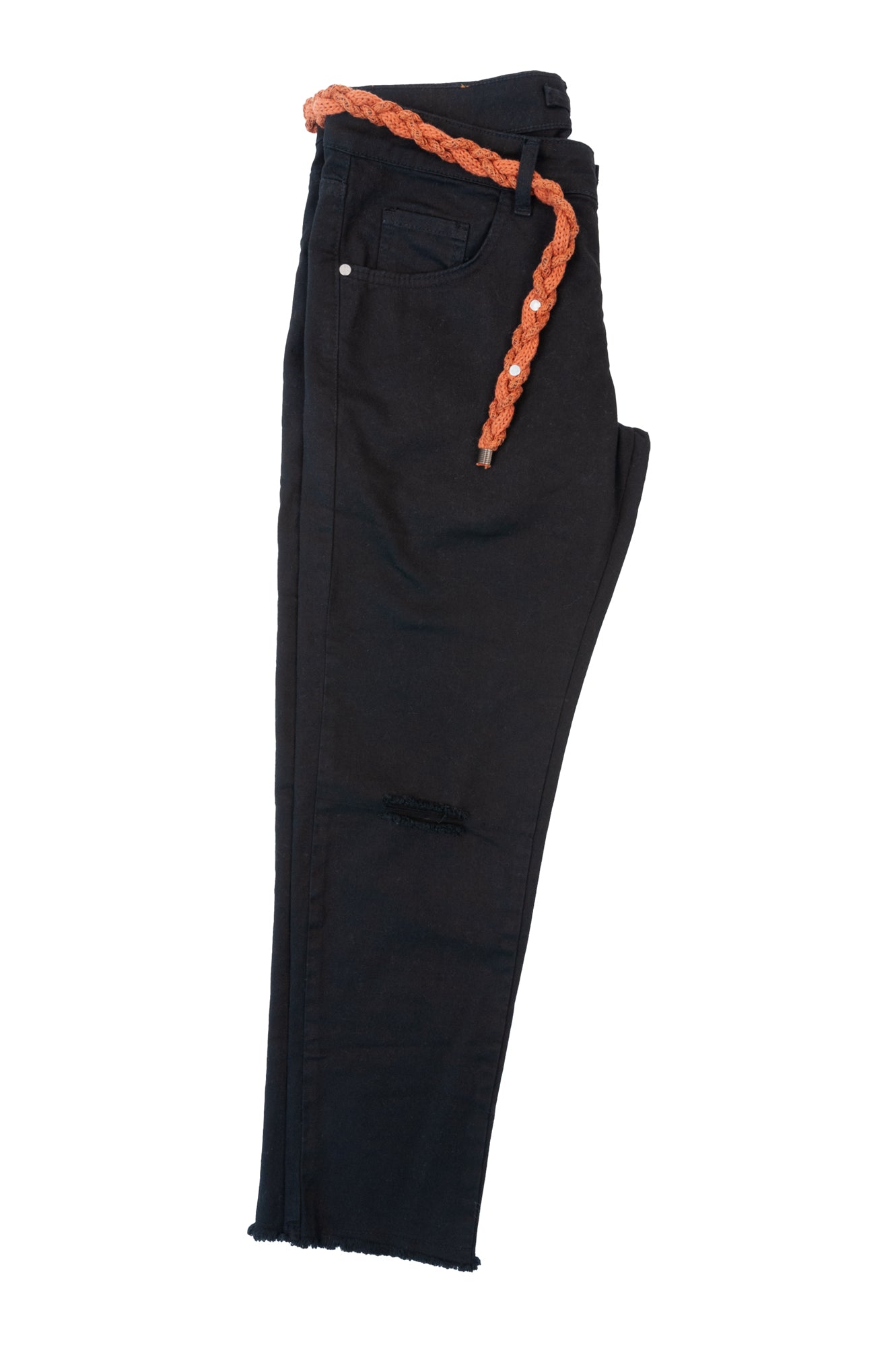 Over/D - Pantaloni da uomo Destroyed skinny Nero