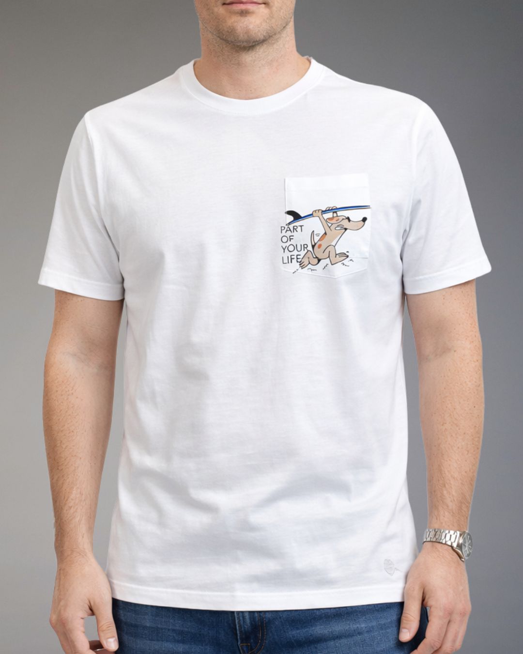 T-Shirt Uomo Over/D a Maniche Corte con Taschino e Stampa Grafica