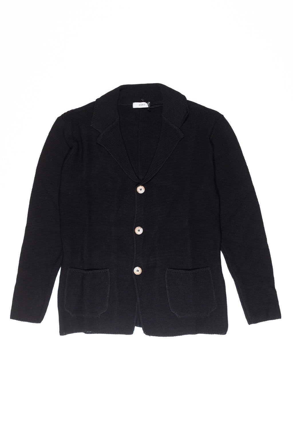 OVER/D Giacca Cardigan 3 Bottoni Collo Revers Nero