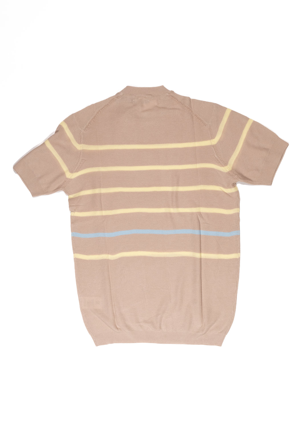 OVER/D Maglia Girocollo Mezza Manica a Righe Greige