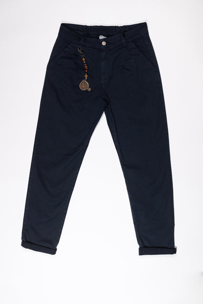 OVER/D Pantalone Uomo Blu Tapered Fit con Inserto