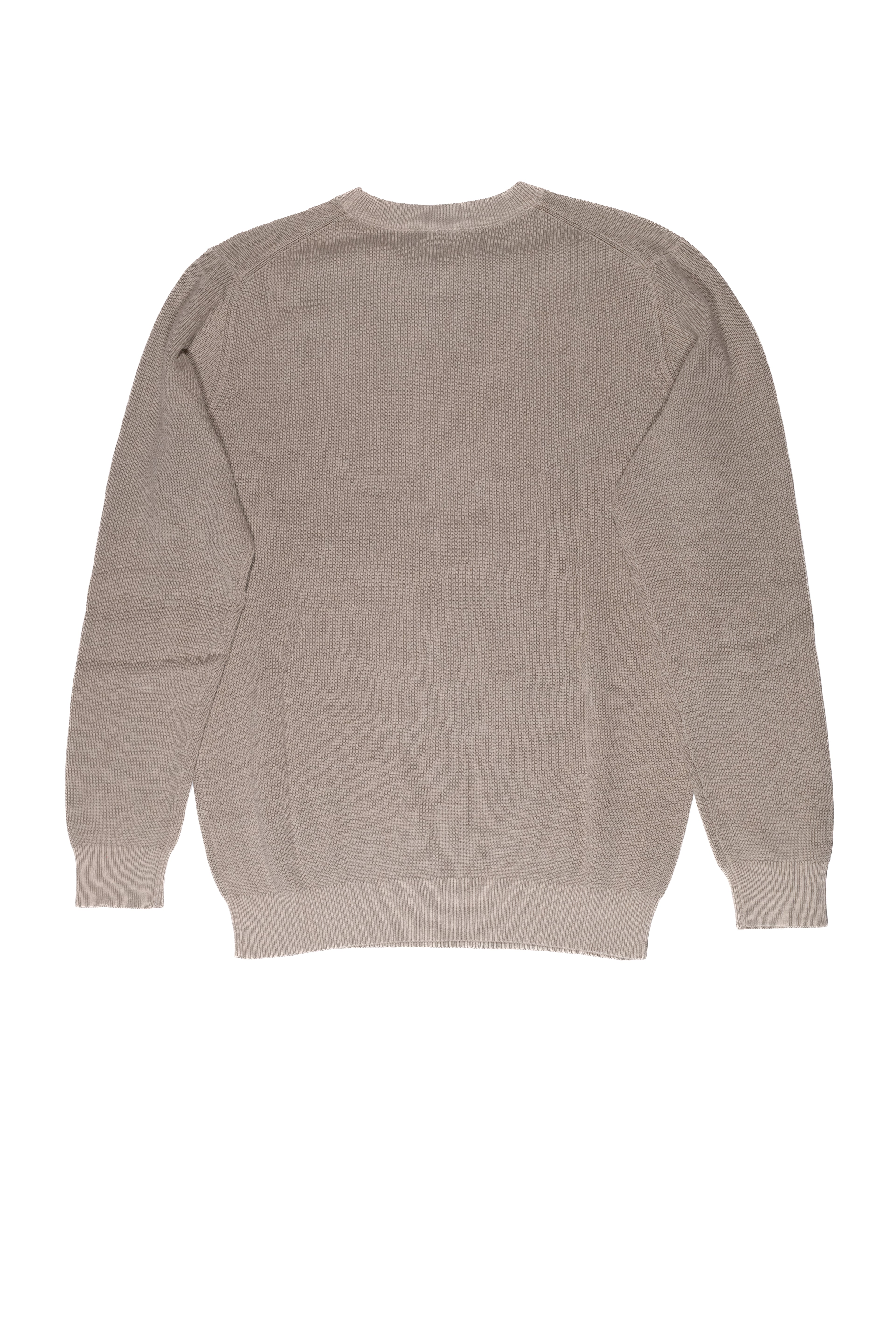 OVER/D Pullover Uomo Girocollo a Coste Greige