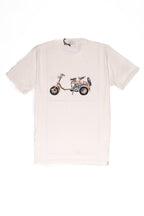 OVER/D T-Shirt Uomo Panna Disegno Moto