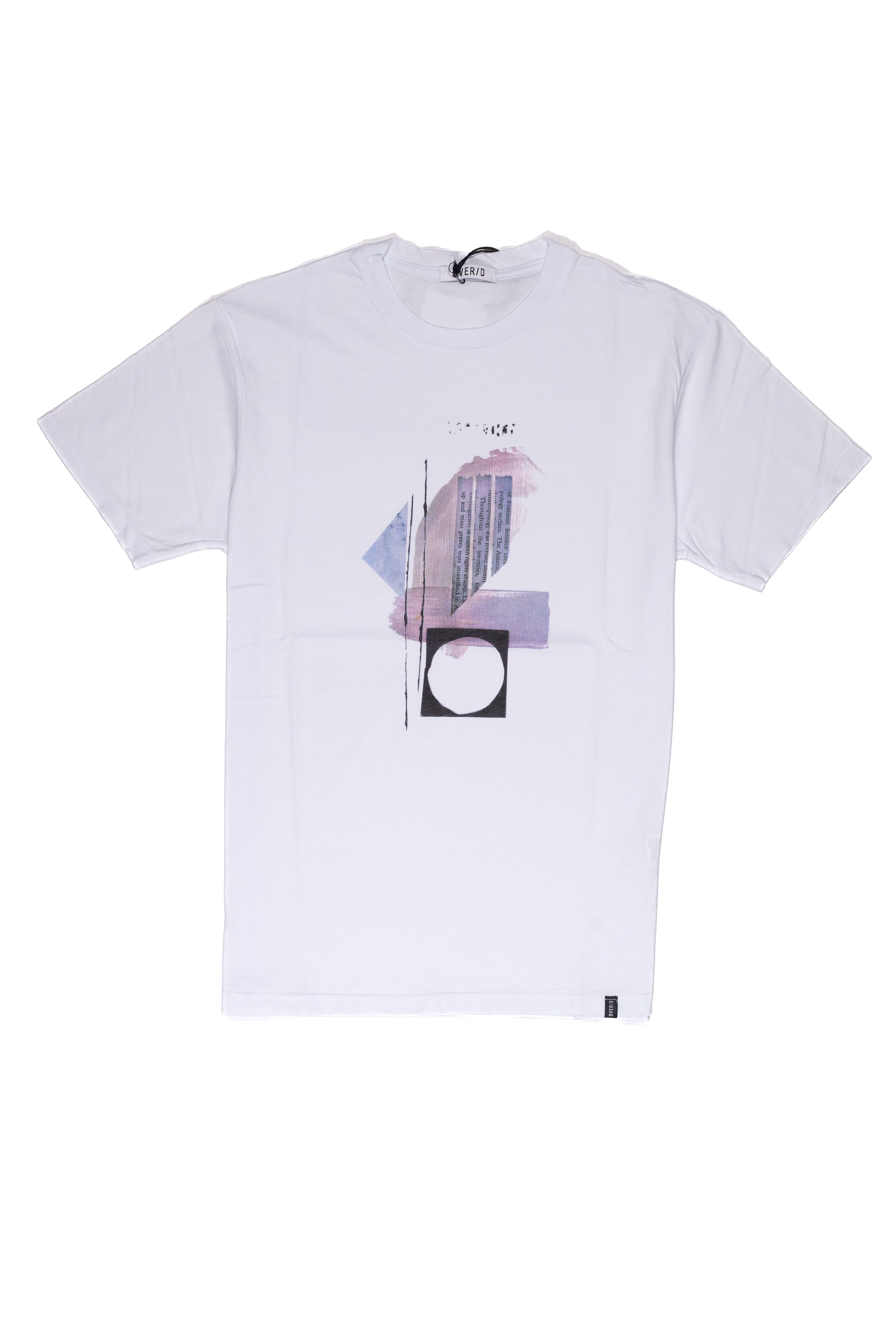 OVER/D T-Shirt Uomo Bianca  Astratta