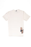 OVER/D T-Shirt Uomo Panna Dettaglio Patchwork
