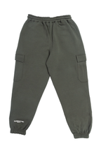 Pantalone in felpa Superculture Verde Militare con tasconi e elastico caviglia