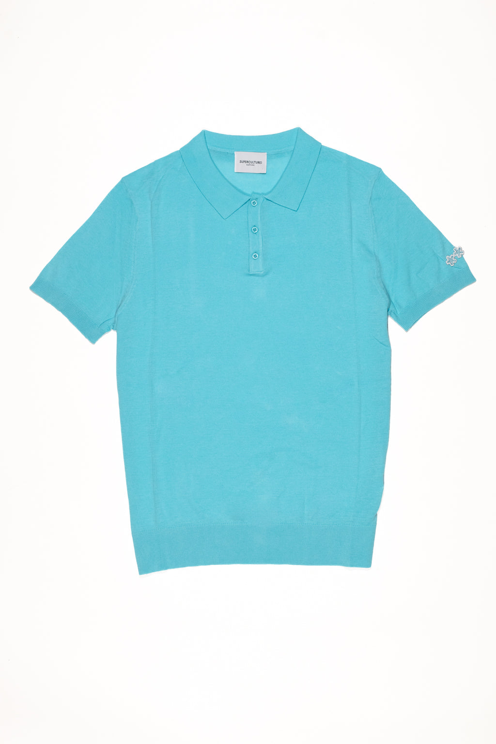 SUPERCULTURE Polo in filo cotone regular fit Celeste