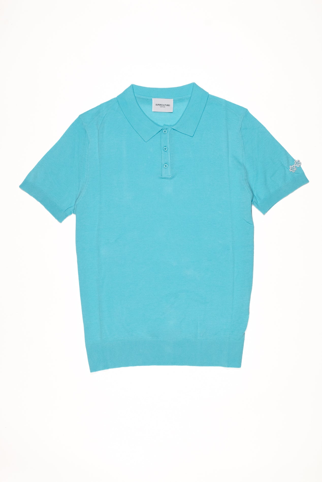 SUPERCULTURE Polo in filo cotone regular fit Celeste
