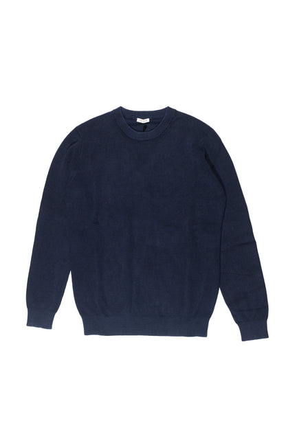 OVER/D Pullover Uomo Girocollo a Coste Blu