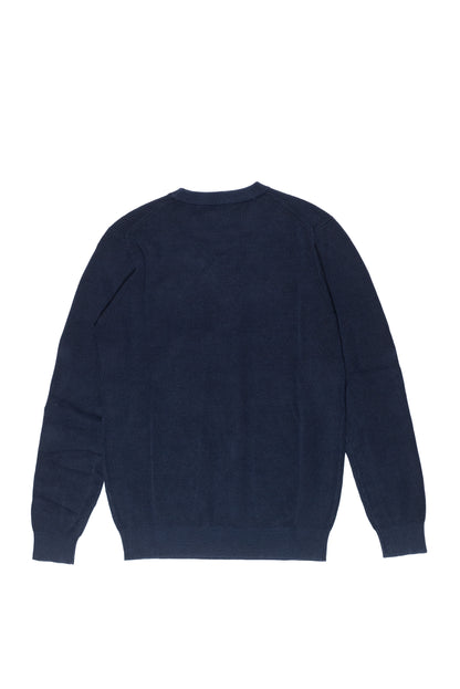 OVER/D Pullover Uomo Girocollo a Coste Blu