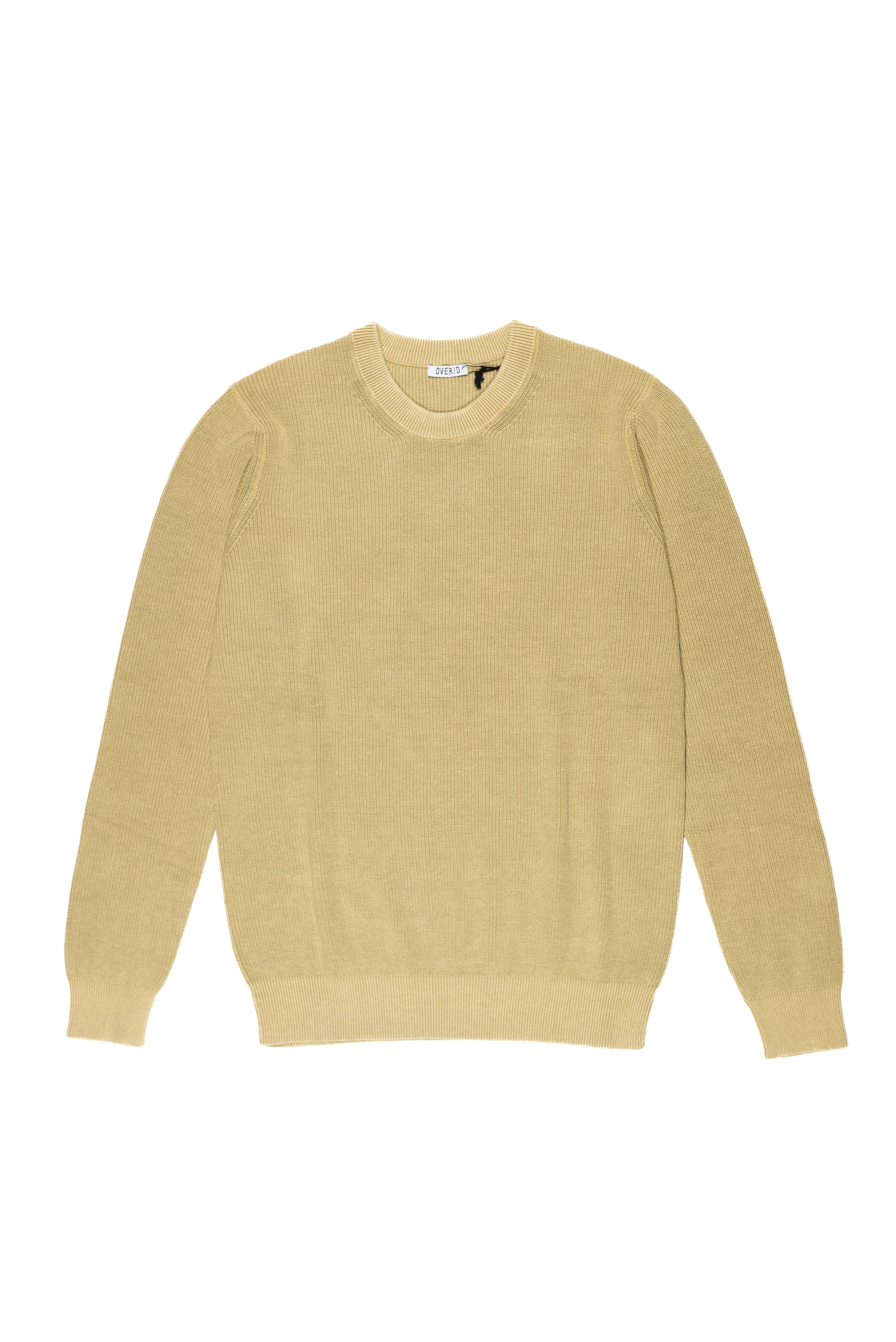 OVER/D Pullover Uomo Girocollo a Coste Bamboo