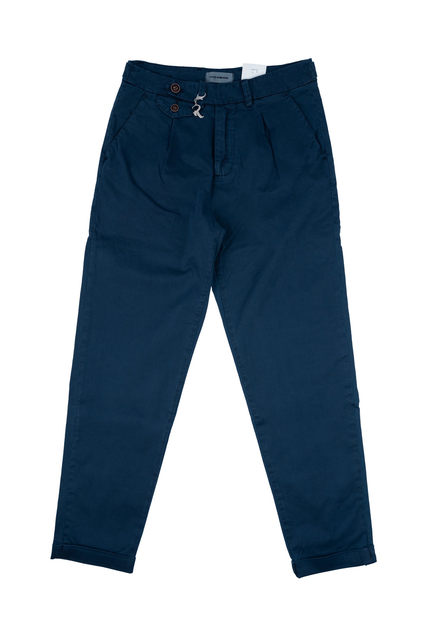 Pantaloni Uomo R-Ytual Blu Loose fit con pince R533
