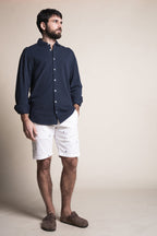 Impure - Camicia da uomo blu slim fit