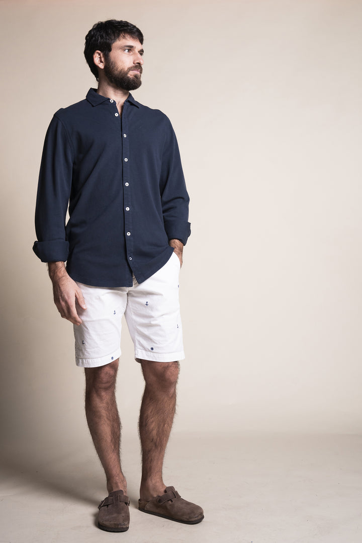 Impure - Camicia da uomo blu slim fit