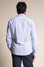 Impure - Camicia da uomo a righe blu slim fit