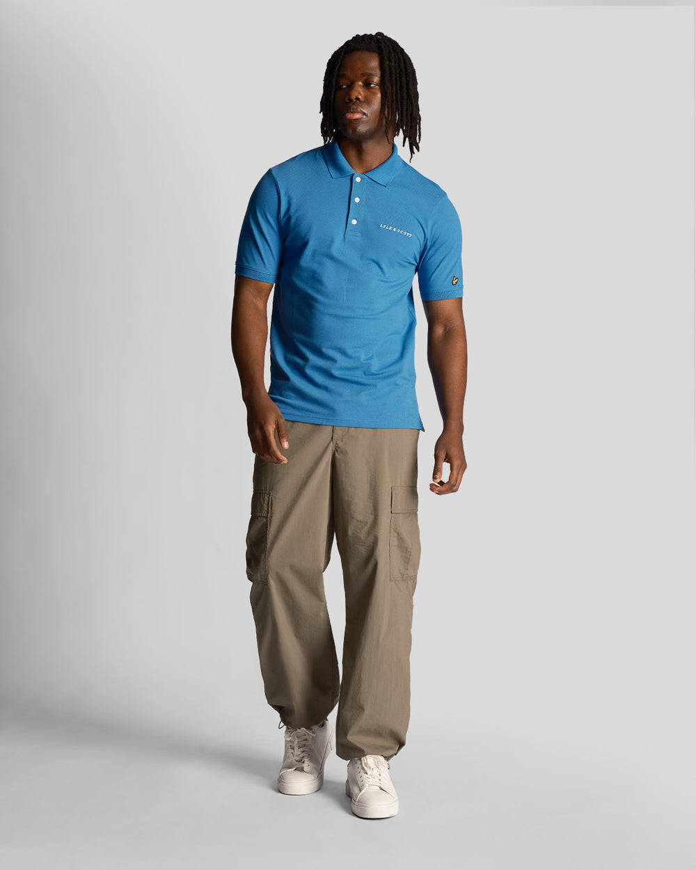 Lyle & Scott Polo da uomo con logo ricamato SP2006V Spring Blue 