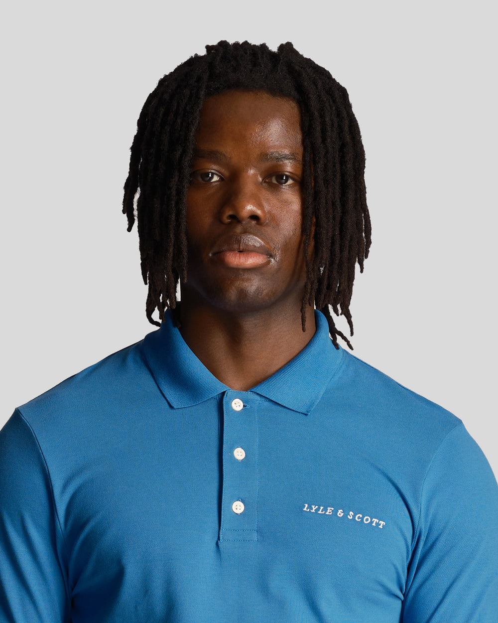 Lyle & Scott Polo da uomo con logo ricamato SP2006V Spring Blue 