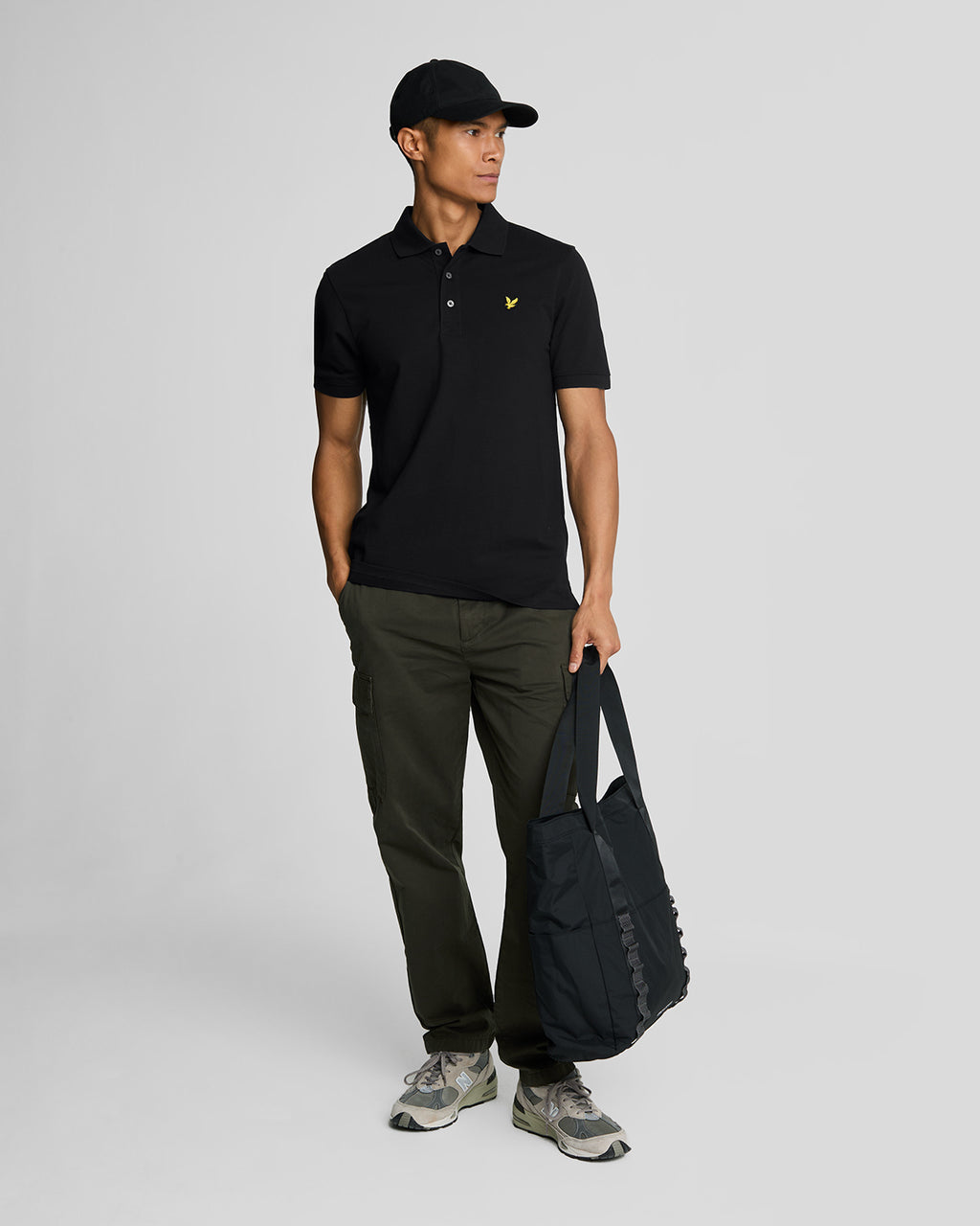LYLE & SCOTT Polo da uomo Nera Plain SP400VOG Jet Black
