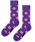 Calzini Happy Socks Pig Sock viola fantasia maialino pixel unisex
