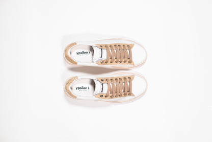 Y2 Sneaker Uomo Bianca con Inserti in Camoscio Beige