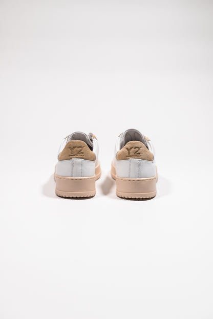 Y2 Sneaker Uomo Bianca con Inserti in Camoscio Beige