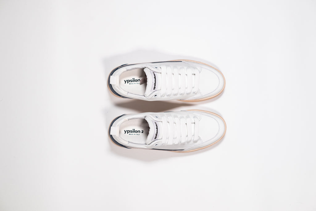 Y2 Sneaker Uomo Bianca con Dettaglio Retro Blu