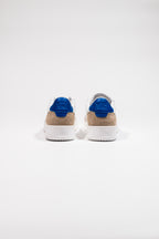 Y2 Sneaker Bianca e Azzurra con Inserti in Nabuk Beige