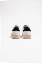 Y2 Sneaker da Uomo Bianca con Dettaglio Scamosciato Blu Scuro