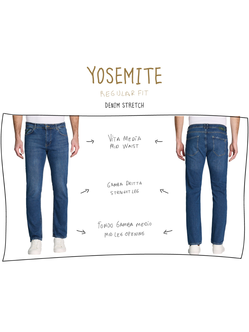 Jeans Pont uomo Yosemite Regular Fit Denim Stretch SBM19