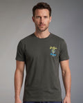 T-Shirt Superculture Verde Militare Uomo Ricamo Gin Tonic Therapy