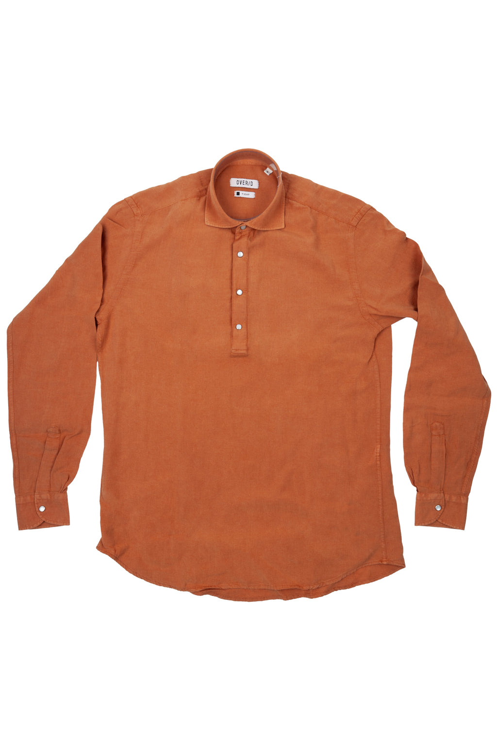 Over/D - Camicia da uomo modello Polo collo francesce Coccio