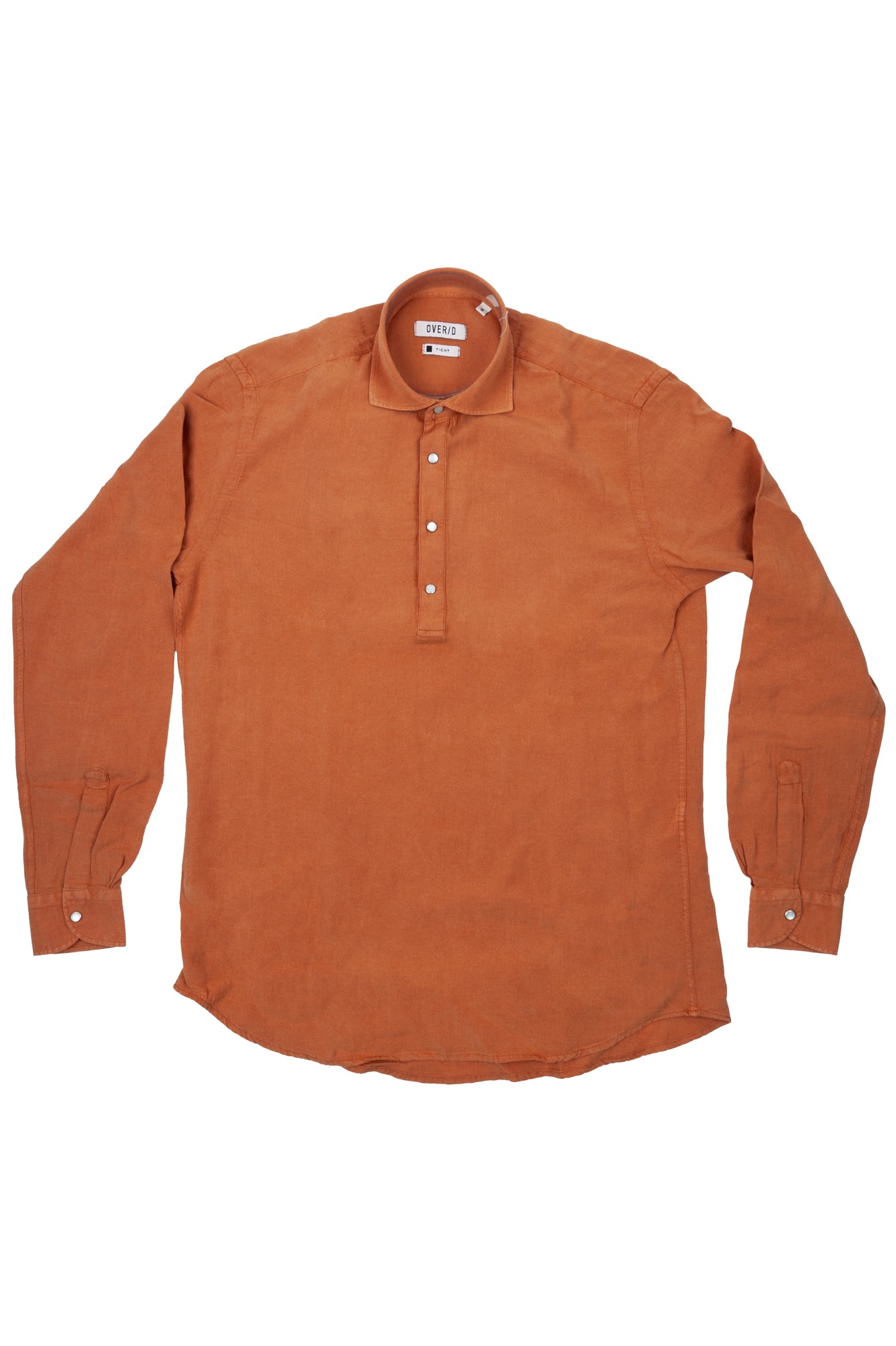 Over/D - Camicia da uomo modello Polo collo francesce Coccio