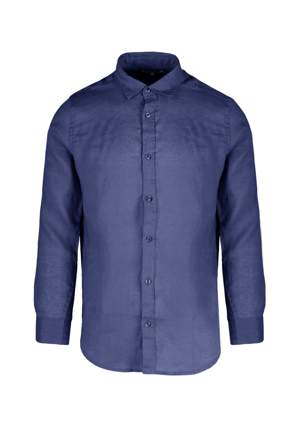 Censured Camicia in lino a manica lunga con colletto Navy Blue