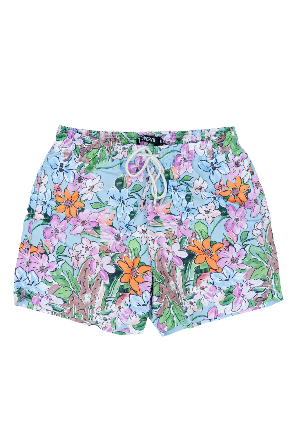 Over/D - Costume da uomo Azzurro motivo a fantasia