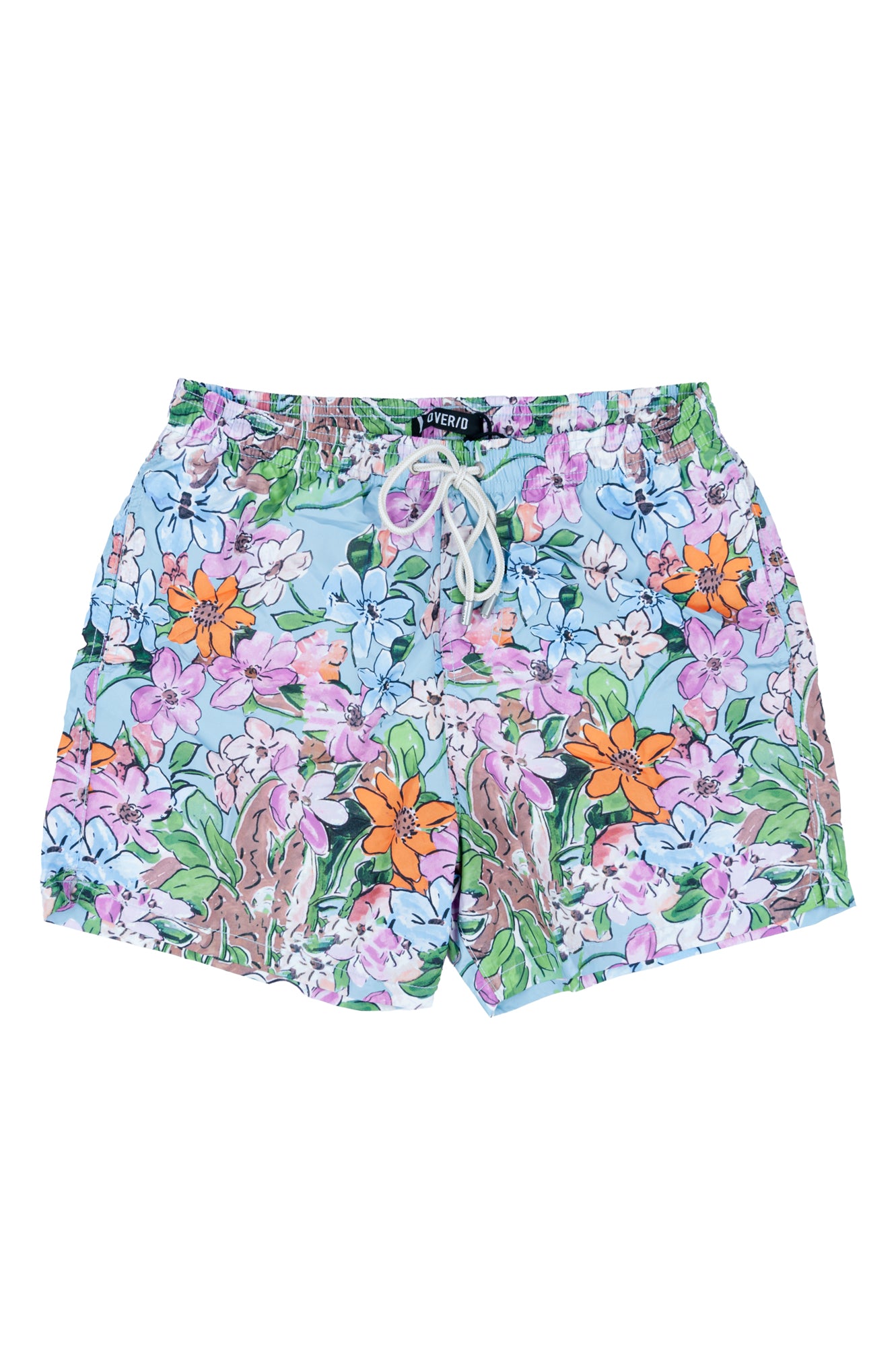 Over/D - Costume da uomo Azzurro motivo a fantasia