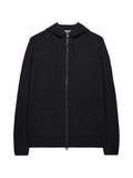 Maglione con cappuccio full zip Nera