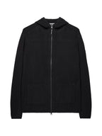 Maglione con cappuccio full zip Nera