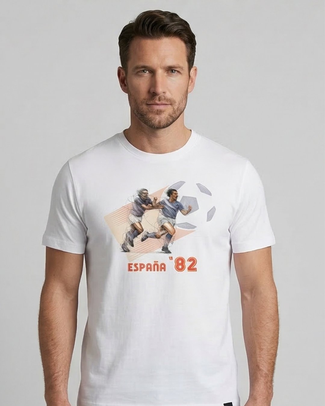 T-Shirt Uomo Homeward Bianca con Stampa Sketch "España '82"