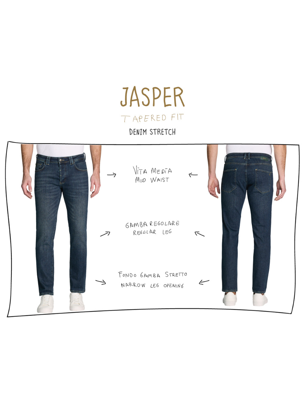 Jeans Uomo Pont Jasper - Tapered Fit Denim Stretch Blu Classico