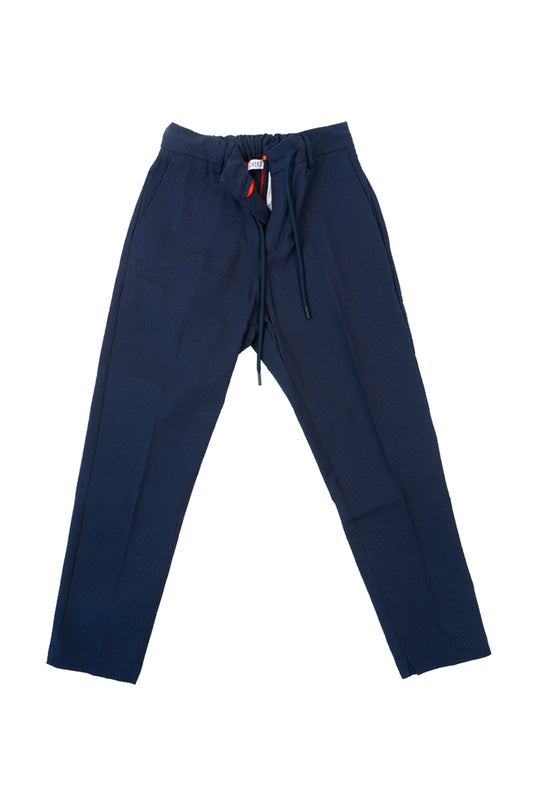 Over/D - Pantaloni Capri Slim fit Blu con coulisse