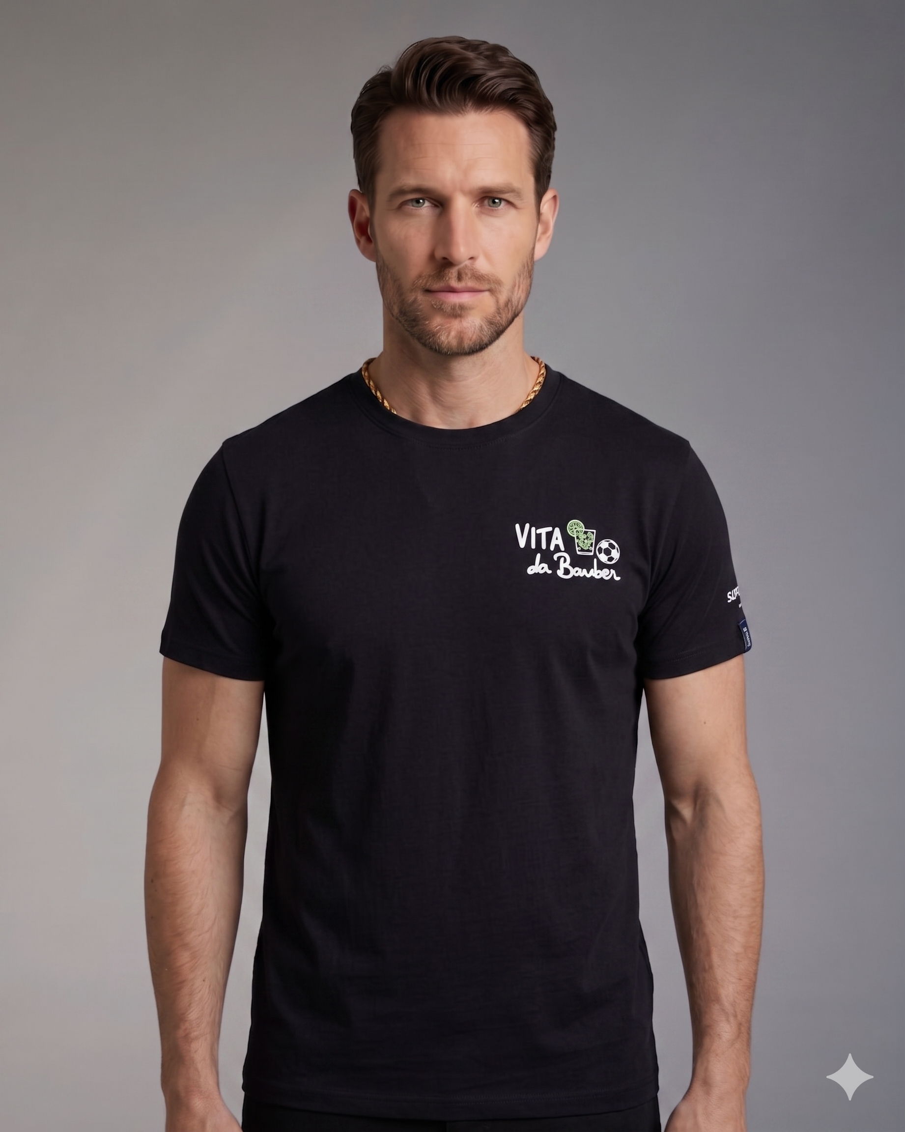 T-Shirt Superculture Uomo Cotone Ricamo Vita da Bomber Regular Fit